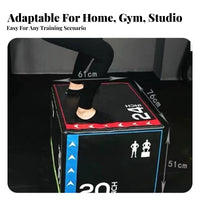 3 in Jump Box PU Foam Padding Fitness Jump Box Firm-Density Exercise Step Cube for Beginners, Athletes, Home Gym