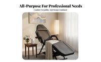 Long-Lasting PU Leather Upholstery Adjustable Bed High-Density Foam Cushion Adjustable Chair Heavy Duty Steel Frame Folding Esthetician Chair Ergonomic for Microblading Technicians, Estheticians, Spa Professionals, Mobile Services