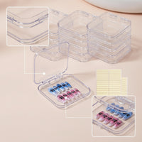 16 Pieces Press-on Nail Box Plastic Press-on Nail Packaging Box Square