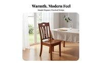 Solid Wood Construction Wooden Side Chair Chinese Design Design Slatted Back Wooden Chair Long-Lasting and Stable Seating Furniture High Weight Capacity for Homeowners, Families, Restaurant Owners, Dining Room, Kitchen, Cafe