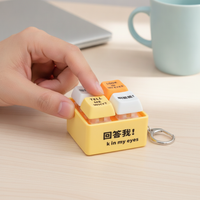 4-Key New Year Edition Luminous Electronic Voice Button Decompression Keyboard Sound Toy Keychain Pendant