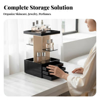 Rotating Multi-Tier Cosmetic Organizer Space-Saving Makeup Organizer