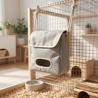 Hanging Hay Feeder Bag Textured Hay Feeder Bag Fabric Feeders for Small Pets, Guinea Pigs, Bunnies Cages, Pet Enclosures