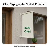 Modern Design Wrought Iron Blade Sign High Visibility Korean Design Shop Sign Side Mount Advertising Board for Cafe Owners, Shopkeepers, Outdoor, Building Exterior