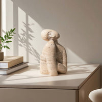 Abstract Sculpture Beige Character Ornament Nordic for Office, Homeowners