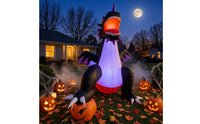 Outdoor Inflatable Dragon with Pumpkin Spooky Halloween Inflatable Large Decorations Portable for Lawn