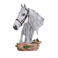 Horse Head Bust with Base Tabletop Decor Sculpted for Entryway, Collectors