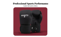 2 Pieces Microfiber Leather Boxing Gloves Shock Absorption Muay Thai Gloves Thickened Padding Combat Sports Gear Secure Wrist Support for Women, Adults, Professionals, Training, Gym