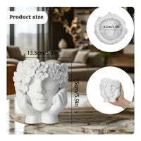 Woman Head Flower Pot Artistic Design Lady Head Planter Lightweight