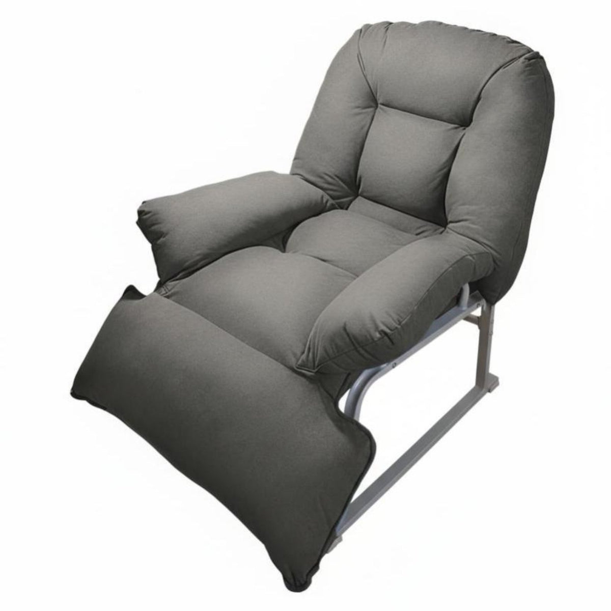 Foldable resting Recliner Folding Design Adjustable Padded Cot with Headrest Pillow Secure Locking System for House Guests, Home