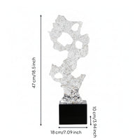 Resin Sculpture Clear Sculpture with Base Minimalist Stone Ornament for Interior Designers, Living Room