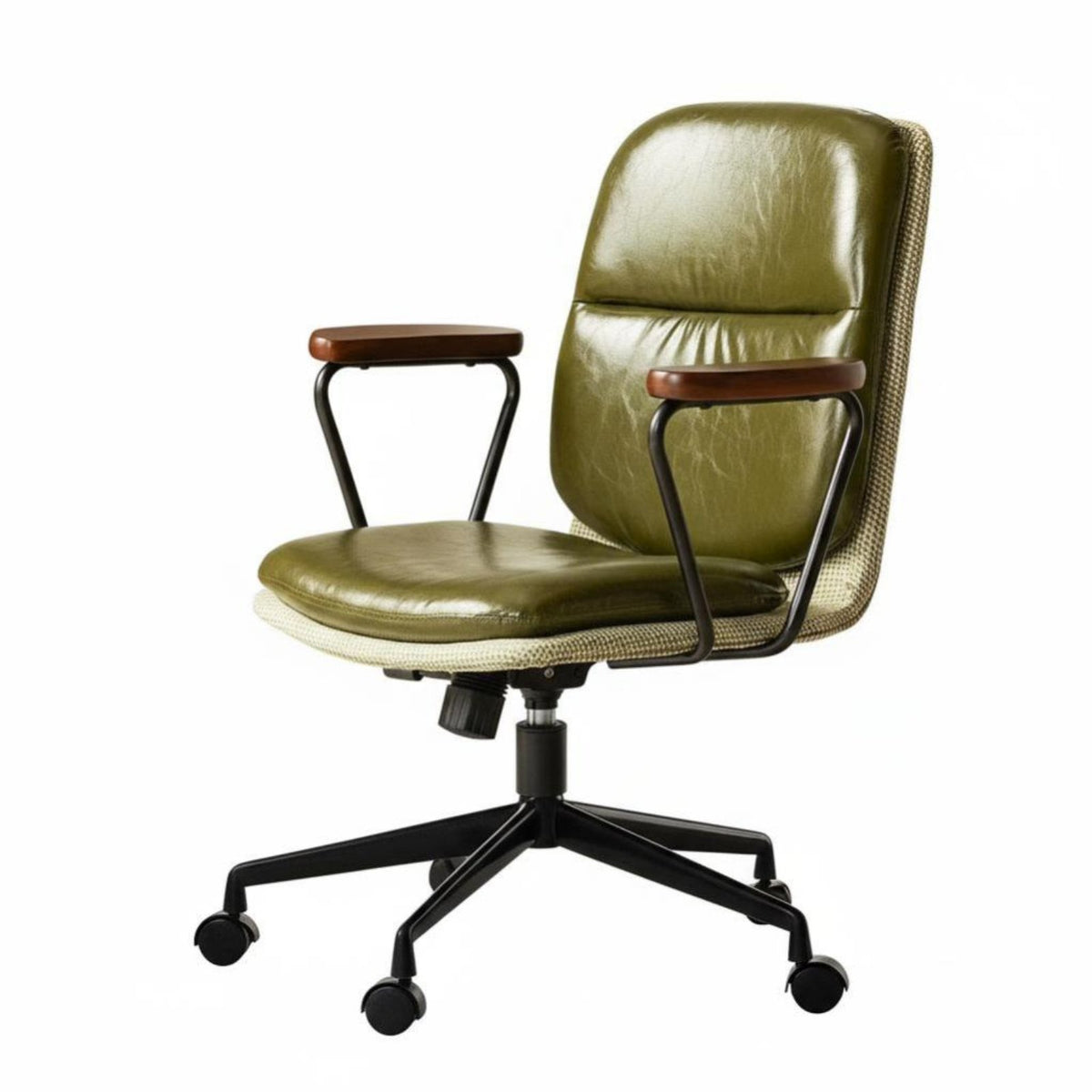 Armless rotate Chair with casters Height Adjustable Computer Seat Rolling Casters Padded padding for Students, Women