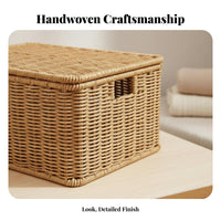 Imitation Rattan container with Handles multi-use for Bathroom, Parents