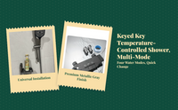 Brass thermostatic shower, rainfall head