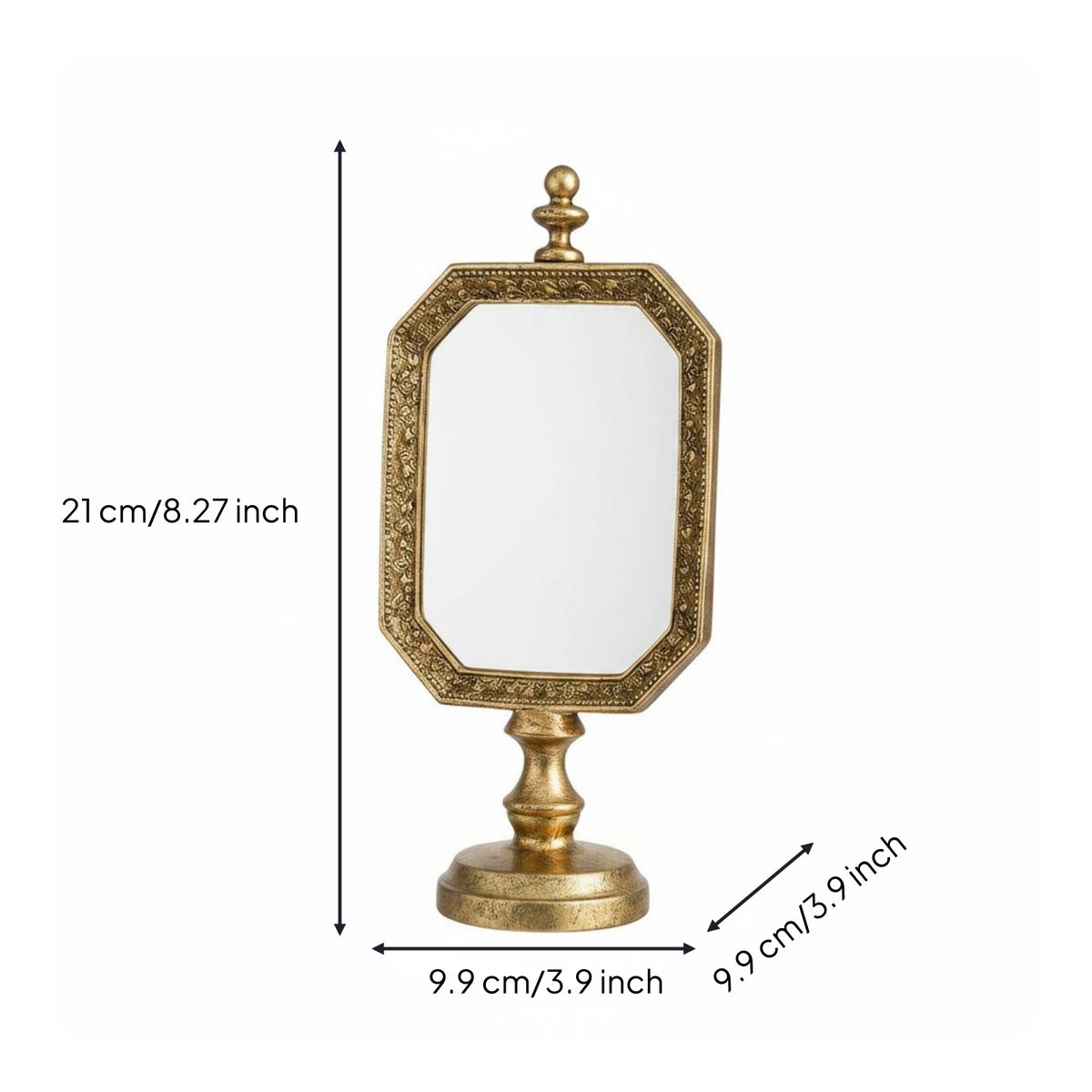 Tabletop Mirror Stand Vintage-Design Ornate Mirror Stand Embossed