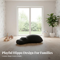 Hippopotamus Pouf Creative Shape creature Stool Soft Padded Seat Multi-Functional for Children, Families, Playroom, Entryway