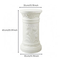 Roman Column Planter Carved Relief Pedestal Planter Pot Ornamental Detailing Ornate Flower Pot for Courtyard