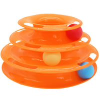 Interactive 3/4-Tier Cat Toy Tower with Rolling Balls - Pet Puzzle Play Disk for Cats