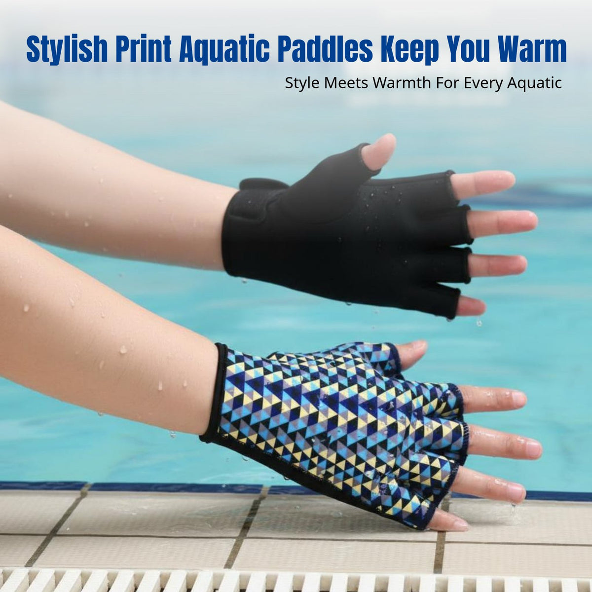 Swimming Gloves, Webbed Hand Fins, Aquatic Training, Breathable, Unisex