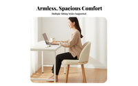 Upholstered rotating Chair with Casters Creamy and design Upholstered Vanity Chair