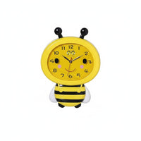 Cartoon Bee Clock Non-Ticking Kids Room Wall Clock Playful Design for Playroom