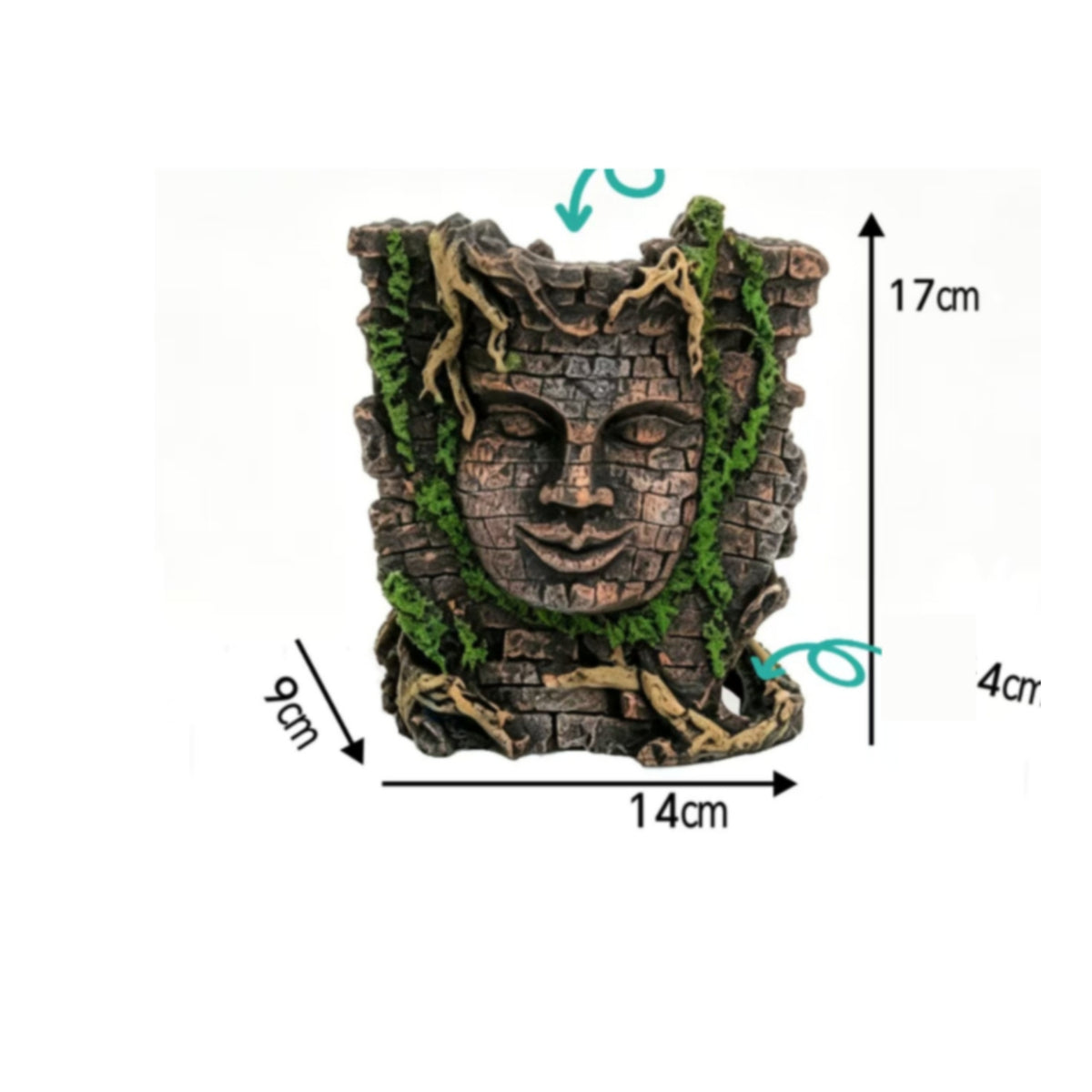 Buddha Head Ornament Decorative Aquarium Cave Ornament Highly Detailed