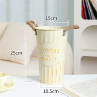 Metal Flower Vessel Tapered Shape Vintage Flower Vessel Indoor and Outdoor Use