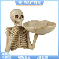 跨境热卖万圣节骷髅装饰个性朋克骷髅摆件家居钥匙收纳盘入户玄关