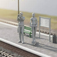5 Pieces Assorted Poses HO Scale People Painted Resin Miniature Scene Figures for Model Railway