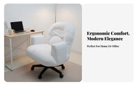 Upholstered Rotating Armchair Height Adjustable Task Chair Thick Padding Easy to Assemble for Students, Study Room