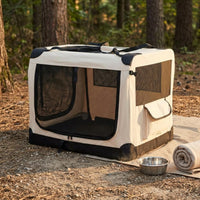 Soft-Sided Travel Crate Mesh Panels Soft-Sided Pet Crate Folding Kennel Ventilated Pet Supplies Easy Transportation