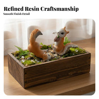 Lifelike Details Climbing Squirrel Pot Decoration Realistic Design Resin Squirrel Ornament Hand Painted Hanging Creature Ornament Waterproof for Plant Lovers, Gardeners, Micro-Landscape, Patio, Balcony, Office