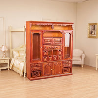 Miniature Cabinet with Mirrors Classic Dollhouse Cabinet Easy Transportation