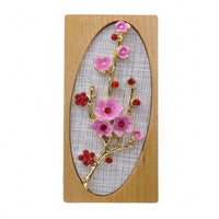 Blossom Frame Patterned Background Miniature Floral Frame Wooden Finish Miniature Decoration
