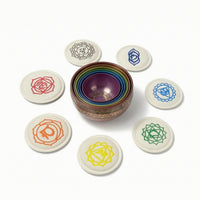 7 Pieces Meditation Sound Bowls Gold-Toned Nested Singing Bowls Stackable Instrument for Practitioners, Yogis, Sound Healing, Meditation