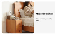 Narrow Wooden Nightstand pure Wood Bedside Table Sturdy Construction