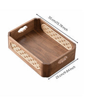 Wood Box with Handles Open-Top Storage Box Smooth for Coffee Table, Entryway