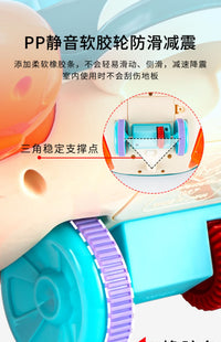 宝宝学步手推车推推乐婴儿手推飞机玩具儿童学走路单杆1-2岁推杆3 【店长热推❤】红色-超大推车飞机2686
