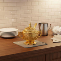 Ornate Condiment Jar Domed Top Lidded Condiment Jar Finial Knob