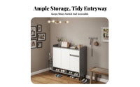 Solid Wood Panels Entryway Shoe Storage Cabinet Extra-Large Capacity Modern Shoe Cabinet with Doors Long-Lasting Construction Household Furniture for Homeowners, Families, Apartment Dwellers, Mudroom, Closet, Living Room, Bedroom