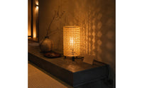 Rattan Table Lamp Black Base Home Lighting Adjustable 3 Colors
