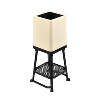 Square Kitchen Bin with Shelf Compact Elevated Trash Bin Multipurpose Wastebasket Enclosed for Apartment