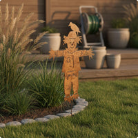 Metal Scarecrow Stake Rust Finish Scarecrow Stake Iron for Villa