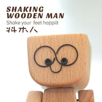 Shaking Wooden Man Figurine - Handmade Wooden Decoration