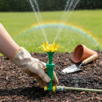 Flower-Shaped Sprinkler Stable Prong Base Garden Gear Easy Installation