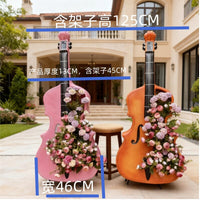 欧美风格大提琴橱窗花园庭院别墅阳光房民宿商场美陈布置装饰摆件