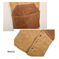 Waxed Canvas Apron with Cross-Back Straps for Woodworking, Gardening, and Crafts