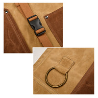 Waxed Canvas Apron with Cross-Back Straps for Woodworking, Gardening, and Crafts