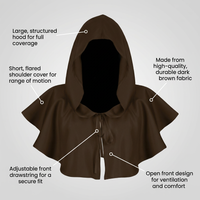 Hooded Cloak Maxi Cape for Cosplay, Halloween Christmas Party, Gothic Stage Costume, European Fantas - Image 10