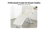 Foldable Beauty Bed Firm-density Foam Padding Portable Permanent Makeup Bed Face Cradle Hole Folding Spa Chair with Adjustable Backrest for Estheticians Lash Technicians Suitable for Professional Salons Spas Healthcare Facilities Home Businesses